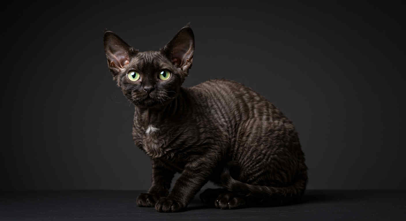 Czarny Devon Rex, A black Devon Rex, Devon Rex,