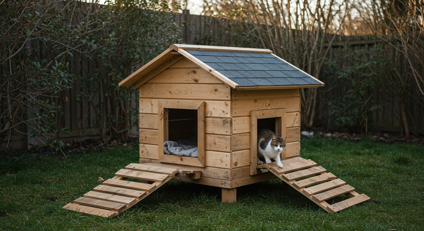 budka dla kota, Buda dla kota, Budka dla kotów,