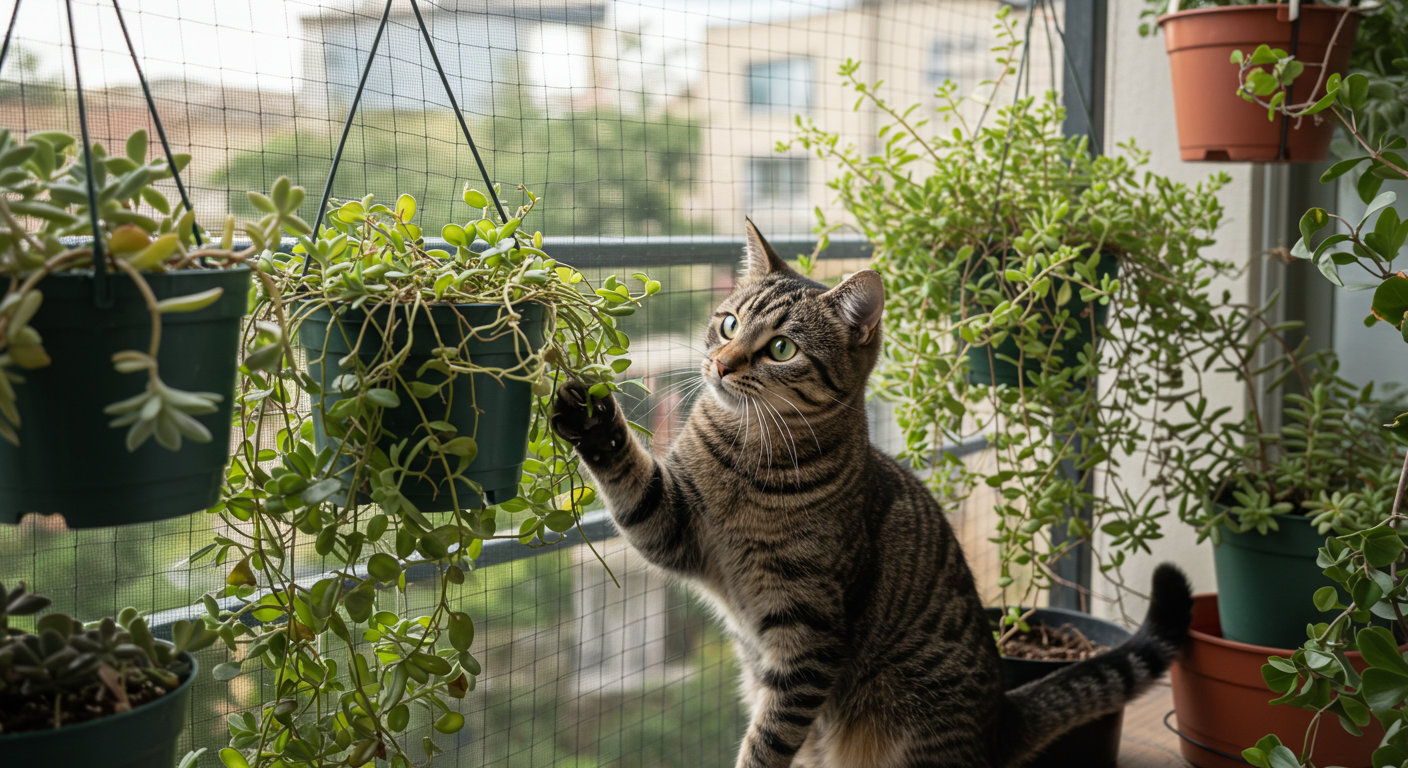 Siatka na balkon dla kota, balkon dla kota,